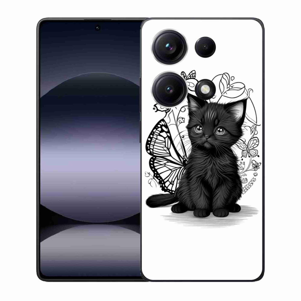 Gelový kryt mmCase na Xiaomi Redmi Note 14S - černé kotě