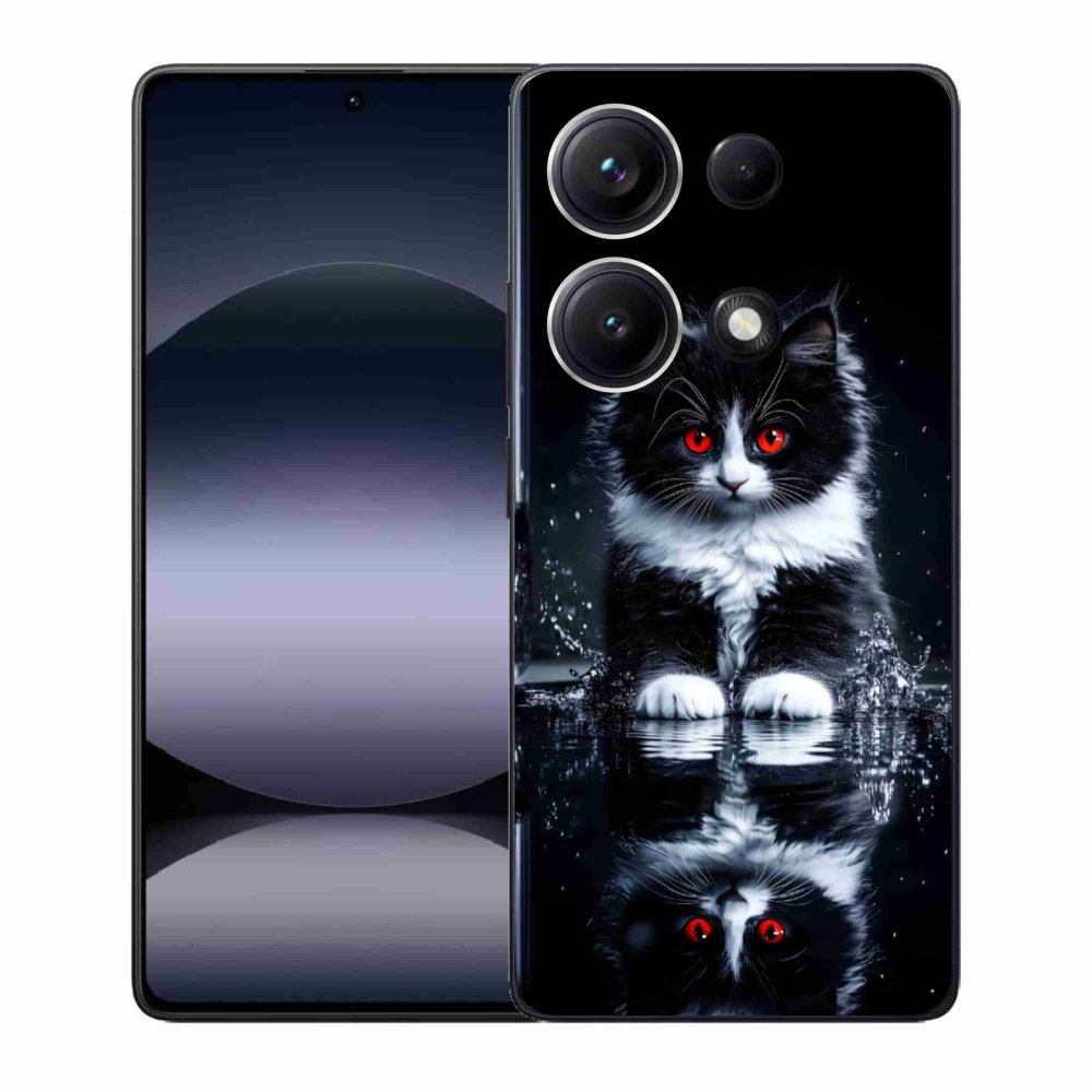 Gelový kryt mmCase na Xiaomi Redmi Note 14S - černobílé kotě