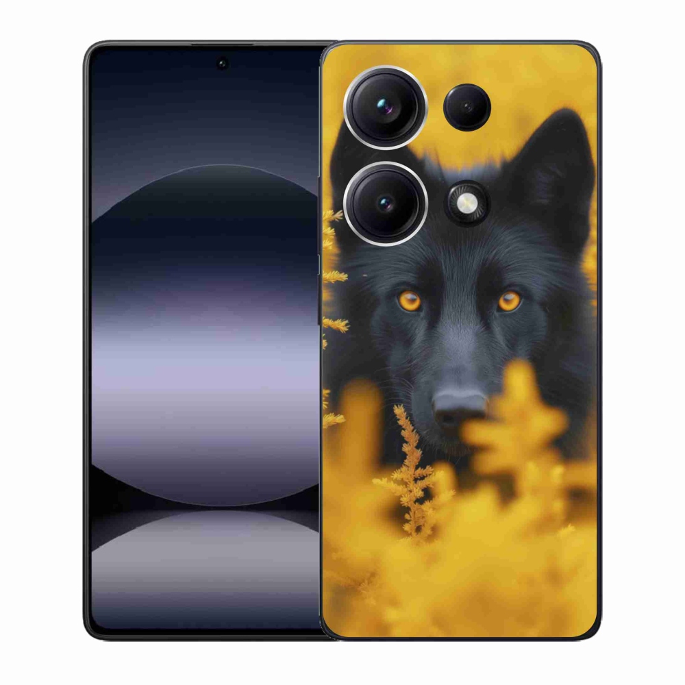 Gelový kryt mmCase na Xiaomi Redmi Note 14S - černý vlk 2