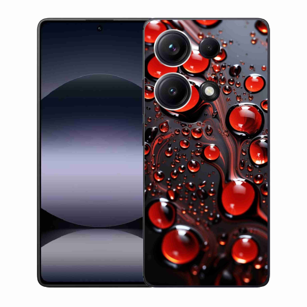 Gelový kryt mmCase na Xiaomi Redmi Note 14S - červené kapky 2