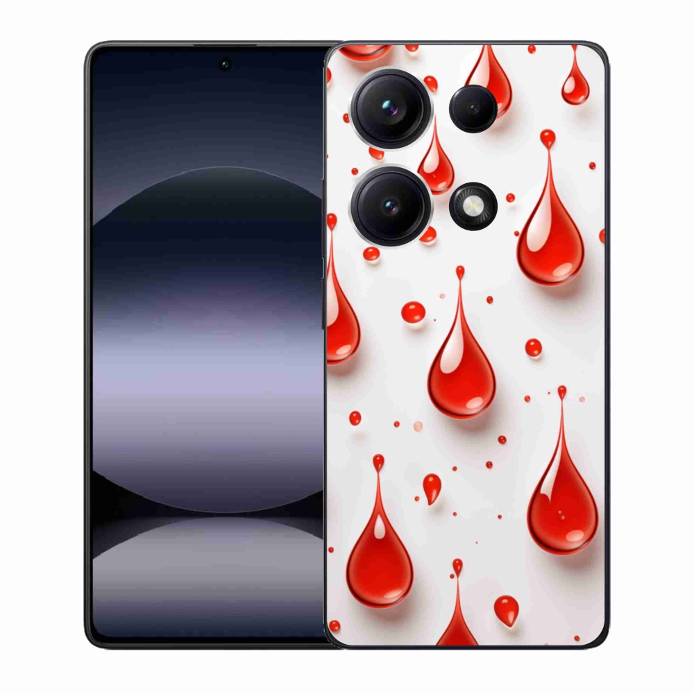 Gelový kryt mmCase na Xiaomi Redmi Note 14S - červené kapky