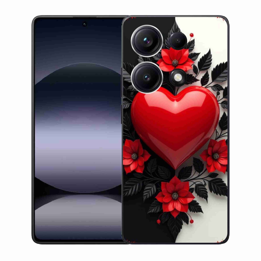 Gelový kryt mmCase na Xiaomi Redmi Note 14S - červené srdce