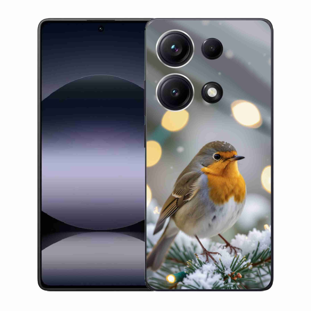 Gelový kryt mmCase na Xiaomi Redmi Note 14S - červenka v zimě