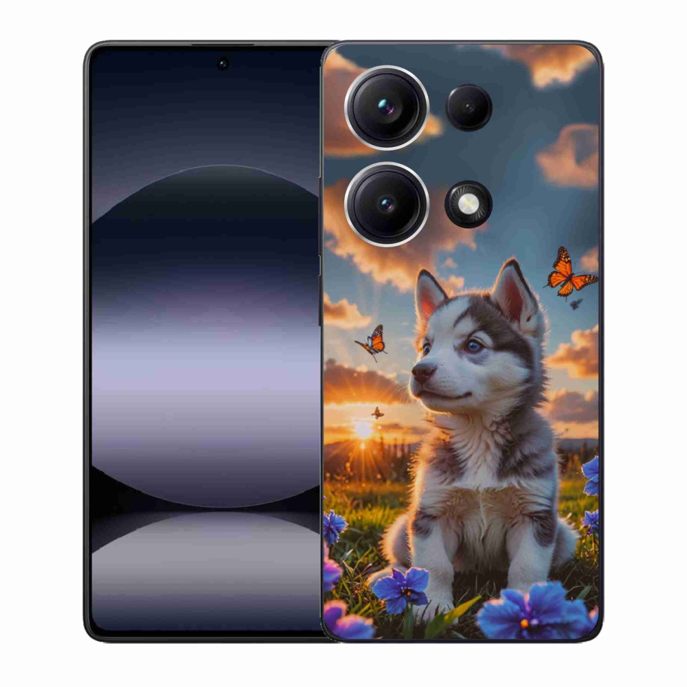 Gelový kryt mmCase na Xiaomi Redmi Note 14S - husky při západu slunce