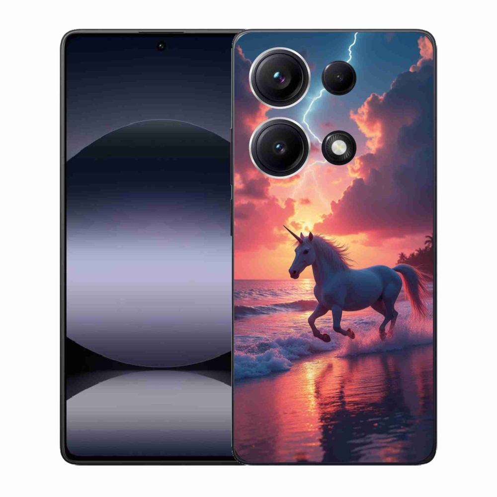 Gelový kryt mmCase na Xiaomi Redmi Note 14S - jednorožec na pláži