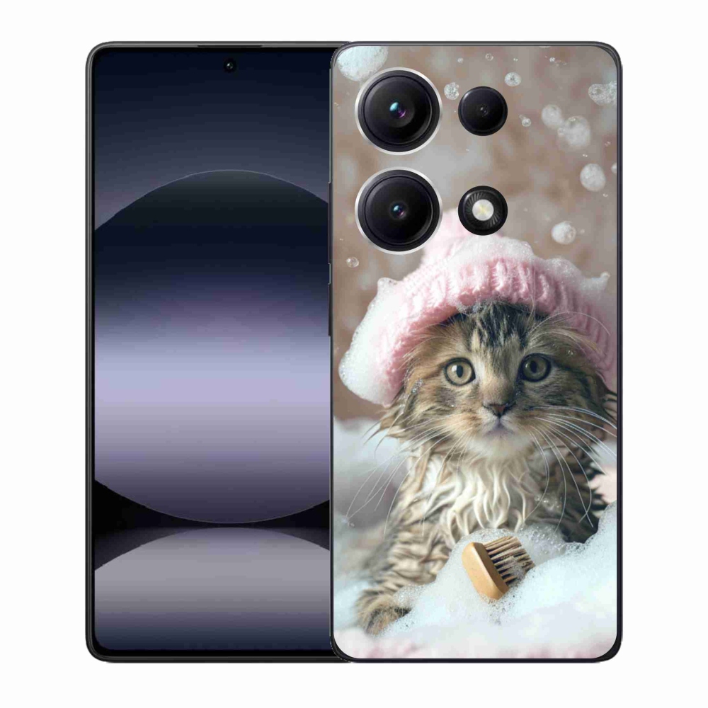 Gelový kryt mmCase na Xiaomi Redmi Note 14S - kotě a koupel