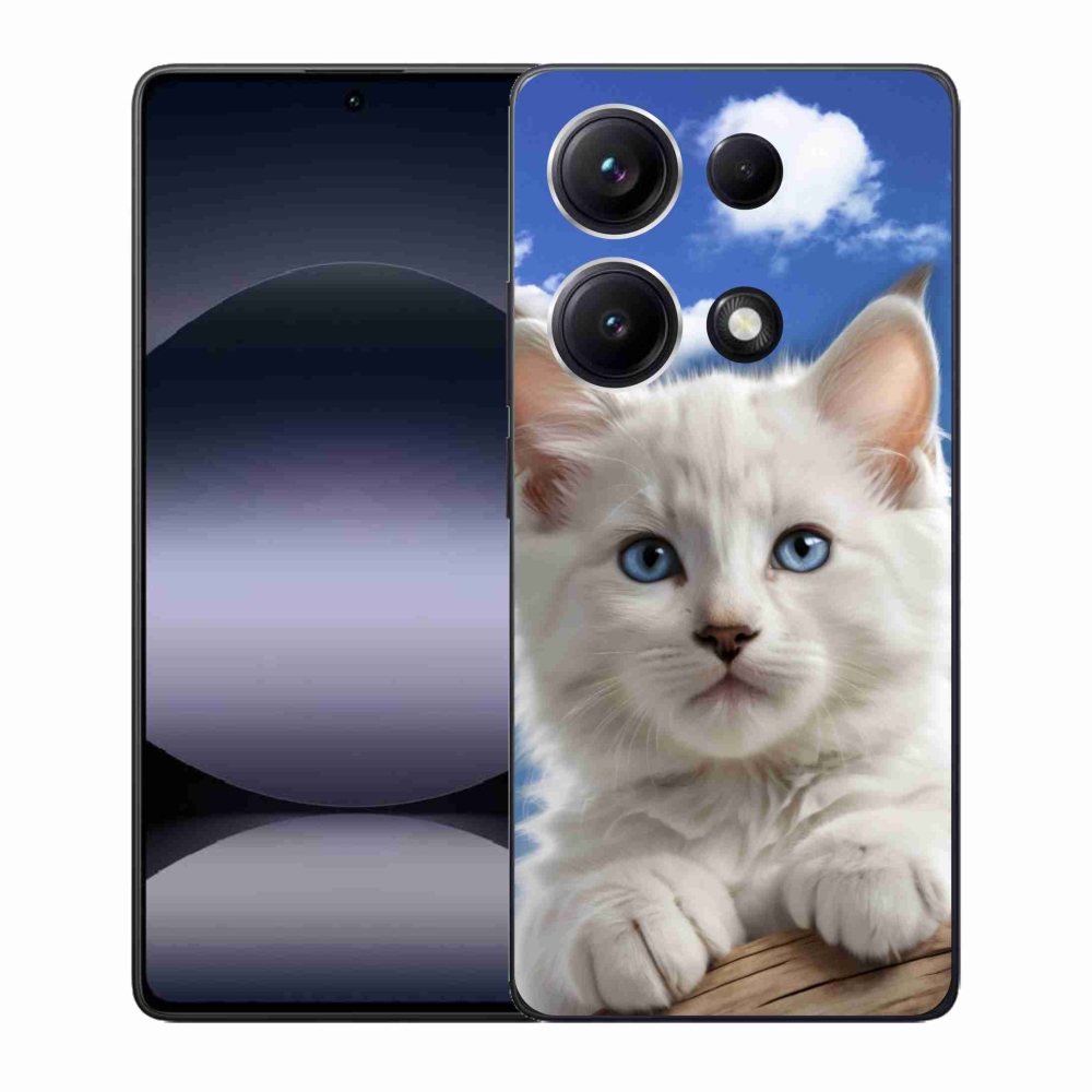 Gelový kryt mmCase na Xiaomi Redmi Note 14S - kotě a oblaka