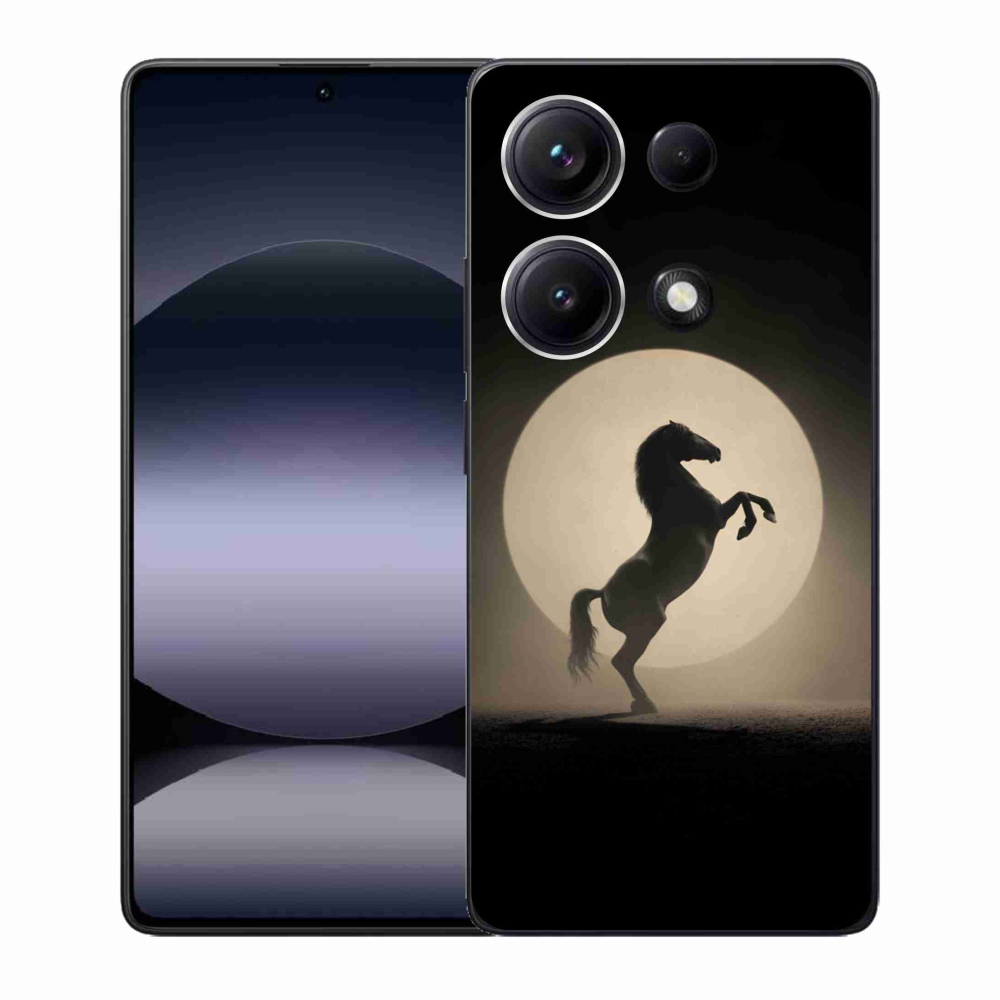 Gelový kryt mmCase na Xiaomi Redmi Note 14S - kůň v siluetě