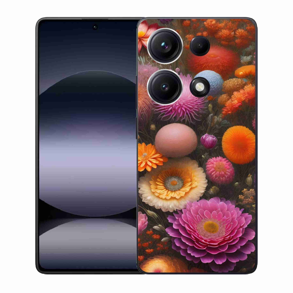 Gelový kryt mmCase na Xiaomi Redmi Note 14S - květinová kompozice