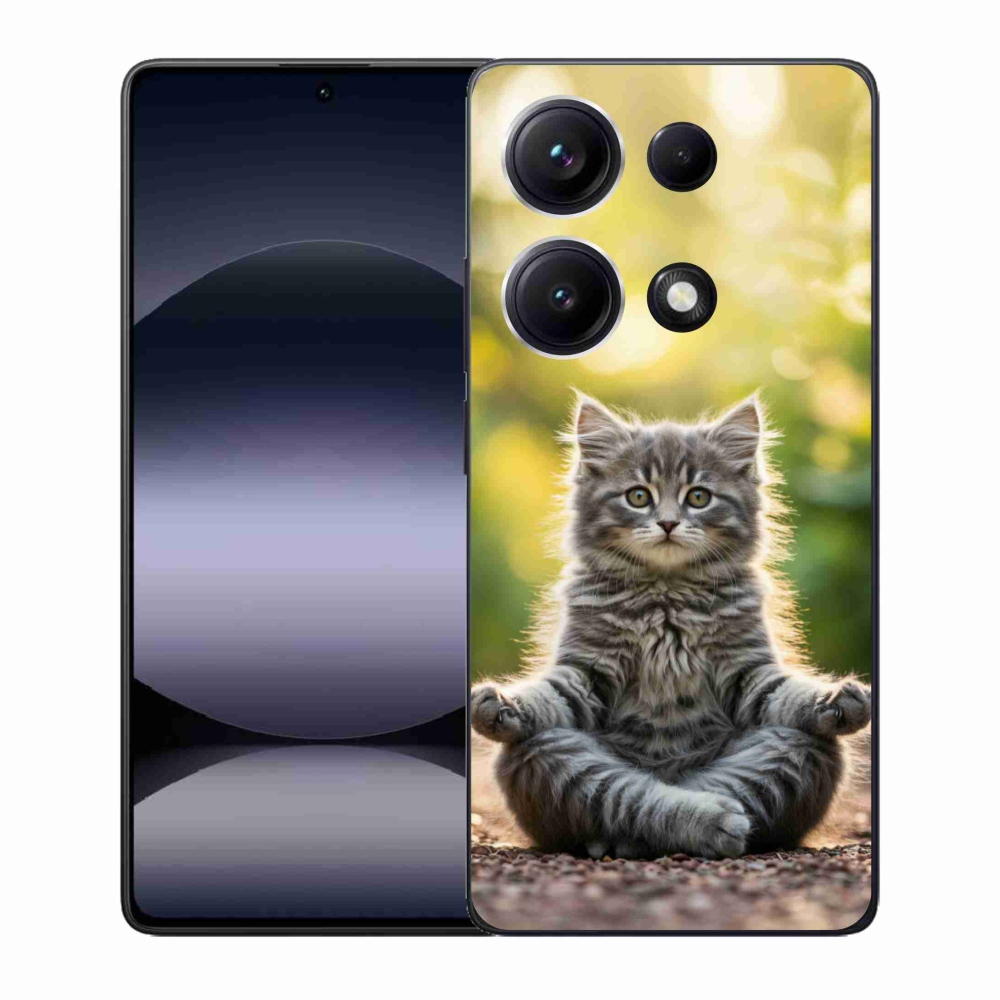 Gelový kryt mmCase na Xiaomi Redmi Note 14S - meditující kotě