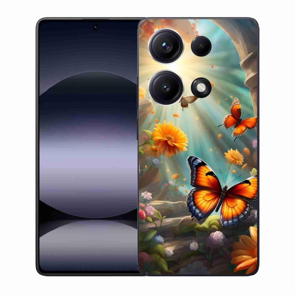 Gelový kryt mmCase na Xiaomi Redmi Note 14S - motýlí zahrada 2