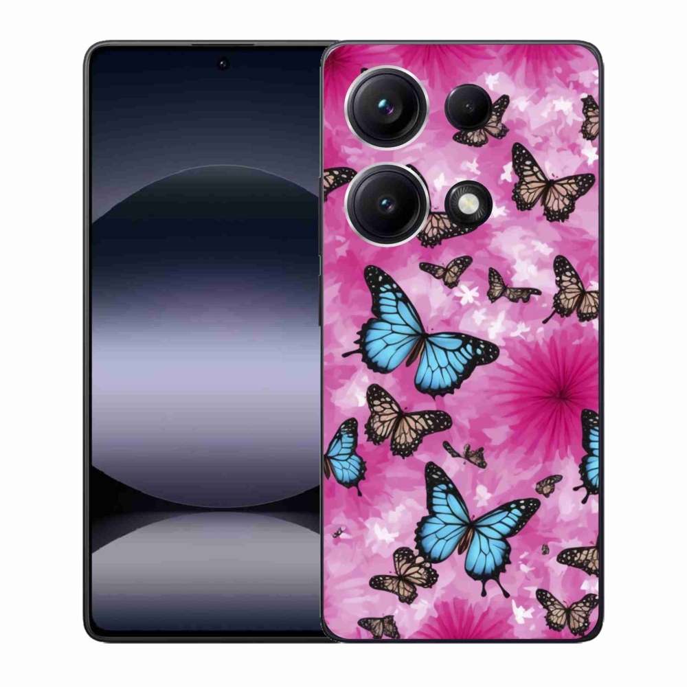 Gelový kryt mmCase na Xiaomi Redmi Note 14S - motýlí zahrada