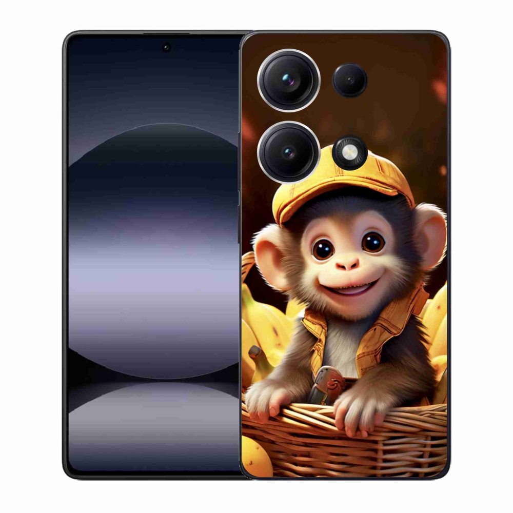 Gelový kryt mmCase na Xiaomi Redmi Note 14S - opice v košíku