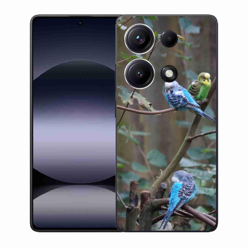 Gelový kryt mmCase na Xiaomi Redmi Note 14S - papoušci na větvi