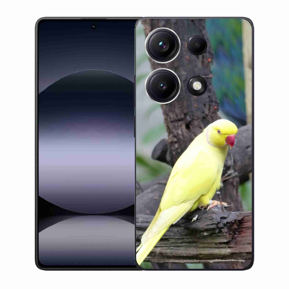 Gelový kryt mmCase na Xiaomi Redmi Note 14S - papoušek alexandr žlutý
