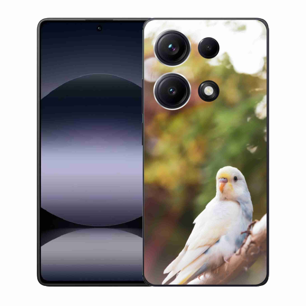 Gelový kryt mmCase na Xiaomi Redmi Note 14S - papoušek andulka bílá