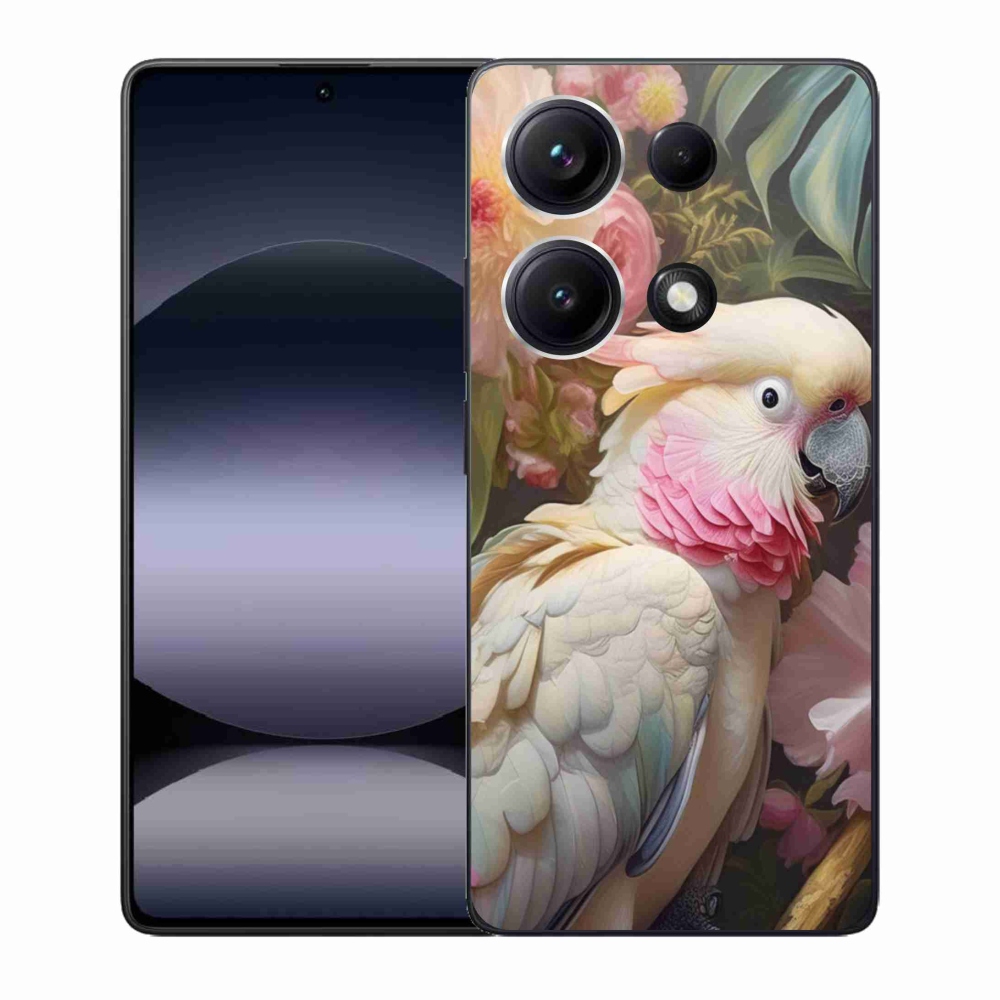 Gelový kryt mmCase na Xiaomi Redmi Note 14S - papoušek kakadu růžový 2