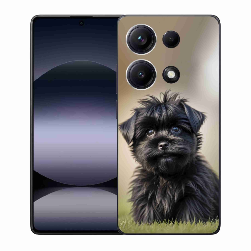 Gelový kryt mmCase na Xiaomi Redmi Note 14S - roztomilý černý pejsek