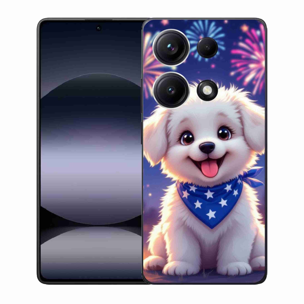 Gelový kryt mmCase na Xiaomi Redmi Note 14S - slavnostní štěně