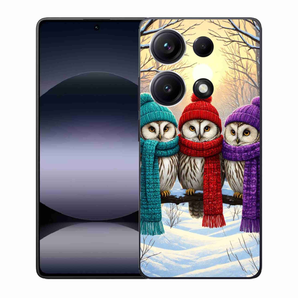 Gelový kryt mmCase na Xiaomi Redmi Note 14S - soví přátelé