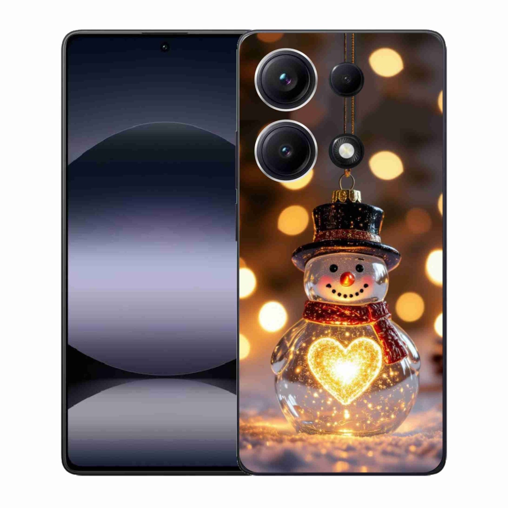 Gelový kryt mmCase na Xiaomi Redmi Note 14S - svítící vánoční sněhulák