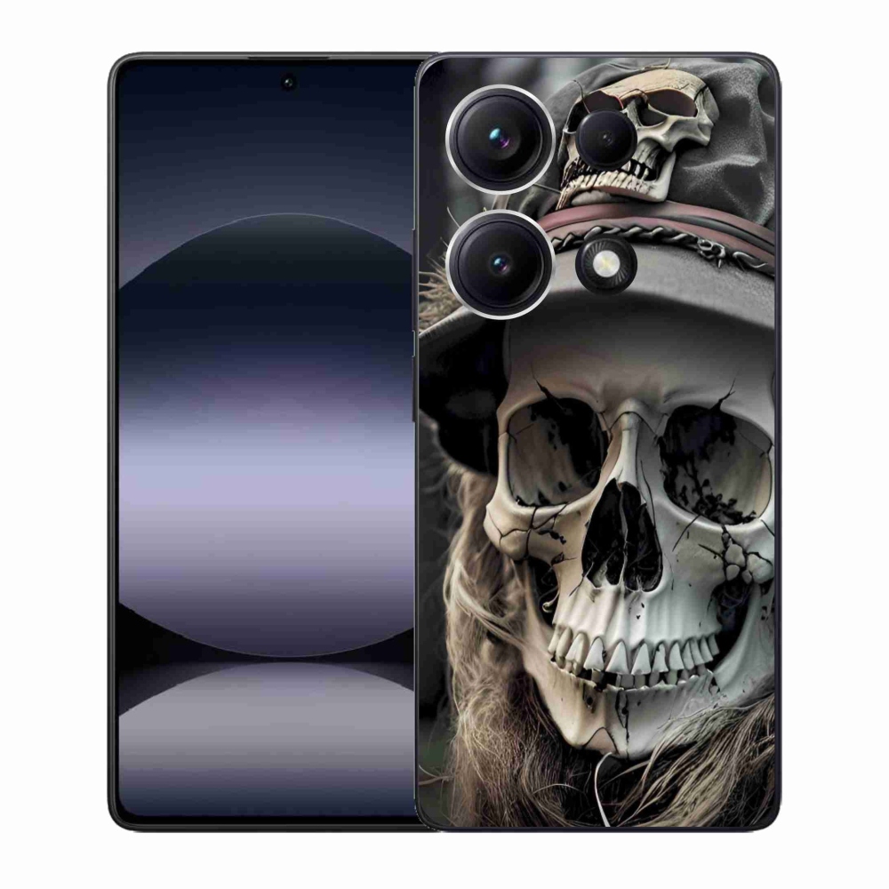 Gelový kryt mmCase na Xiaomi Redmi Note 14S - temná lebka