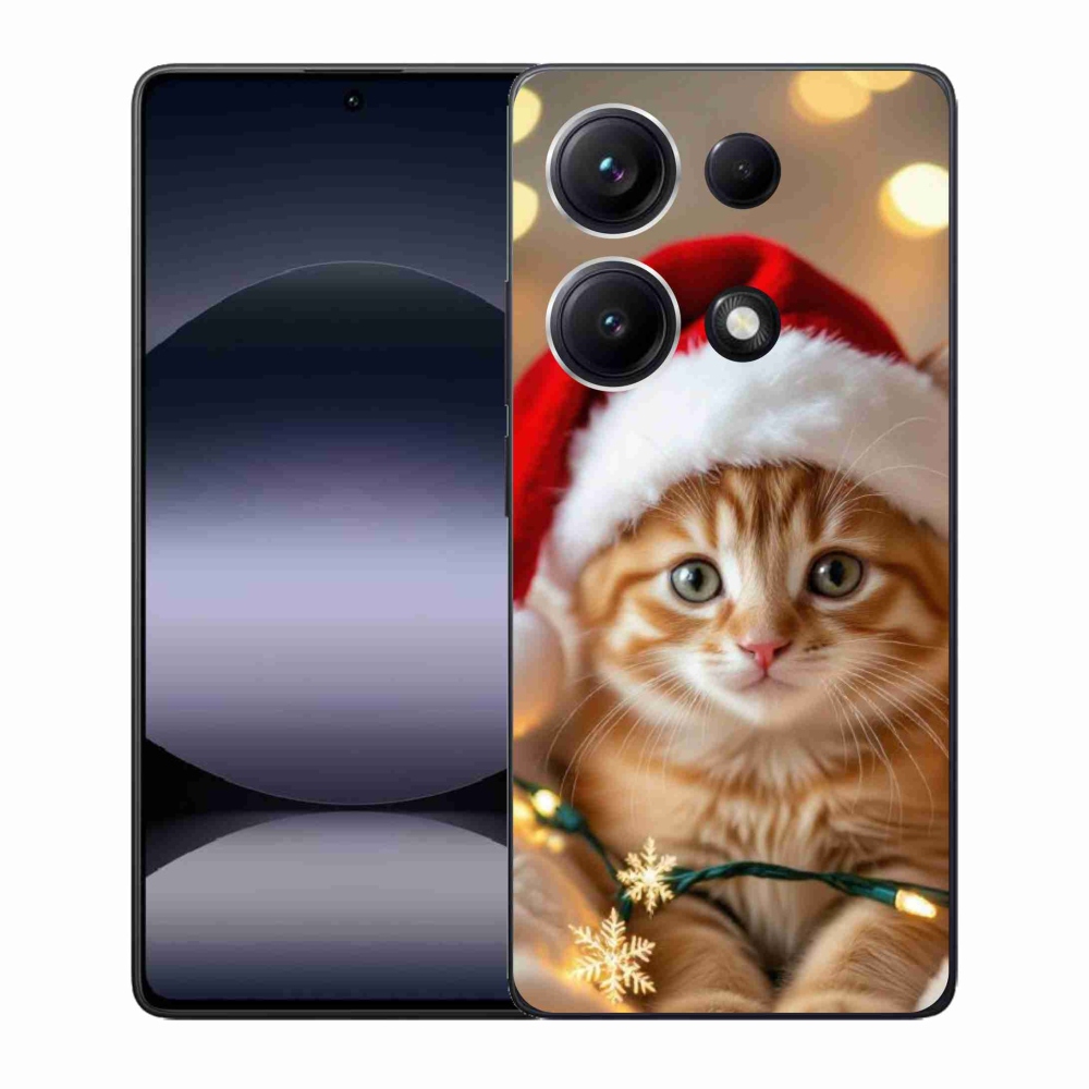 Gelový kryt mmCase na Xiaomi Redmi Note 14S - vánoční kotě