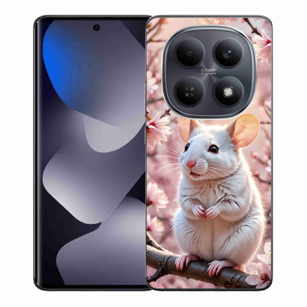 Gelový kryt mmCase na Xiaomi Redmi Note 15 4G/5G/Poco M8 5G - bílá myš na větvi