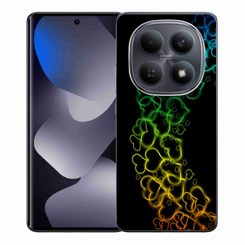 Gelový kryt mmCase na Xiaomi Redmi Note 15 4G - barevná srdíčka