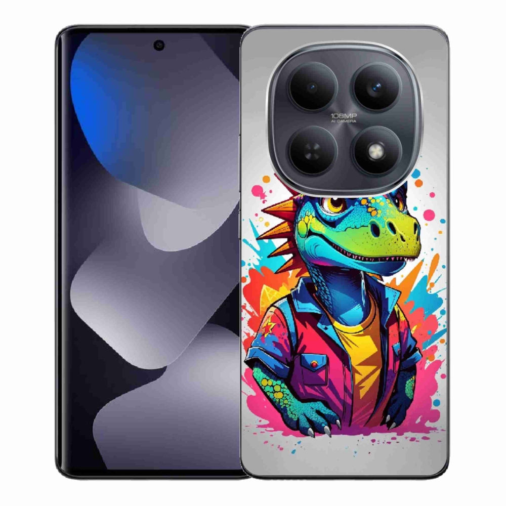 Gelový kryt mmCase na Xiaomi Redmi Note 15 4G - barevný dinosaurus
