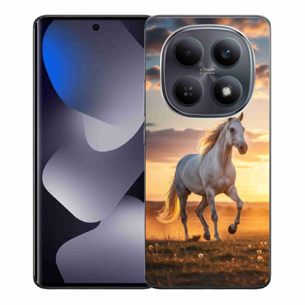 Gelový kryt mmCase na Xiaomi Redmi Note 15 4G - běžící bílý kůň 2