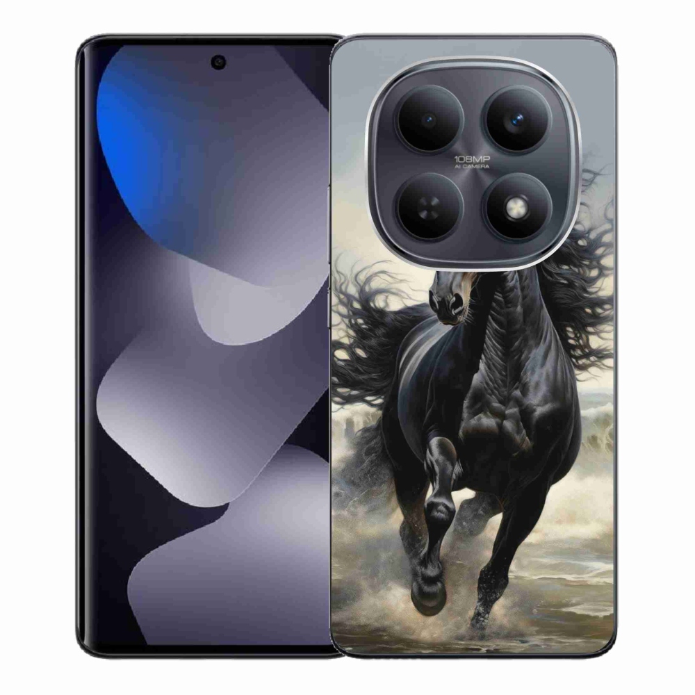Gelový kryt mmCase na Xiaomi Redmi Note 15 4G - běžící černý kůň