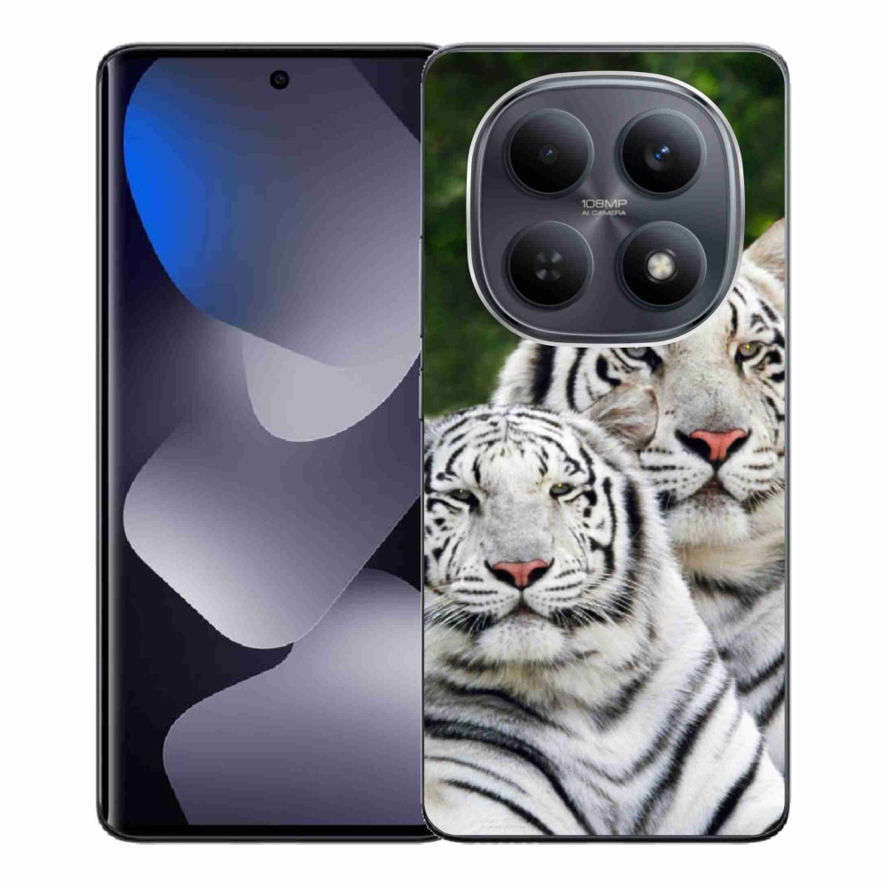 Gelový kryt mmCase na Xiaomi Redmi Note 15 4G - bílí tygři