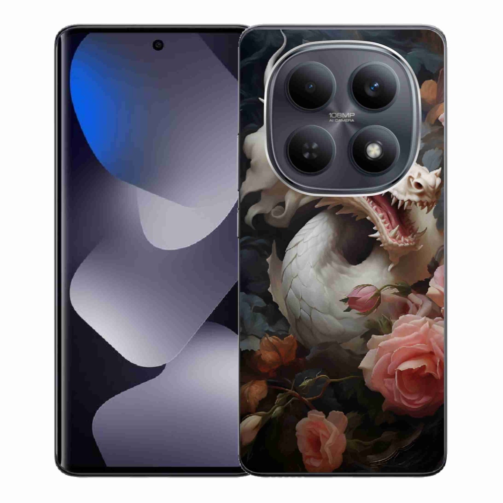 Gelový kryt mmCase na Xiaomi Redmi Note 15 4G - bílý drak