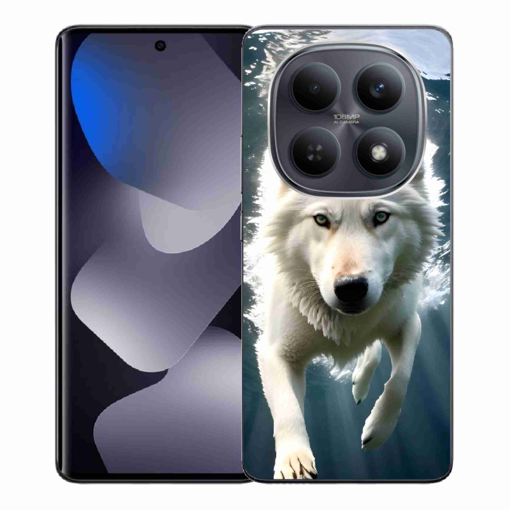 Gelový kryt mmCase na Xiaomi Redmi Note 15 4G - bílý vlk