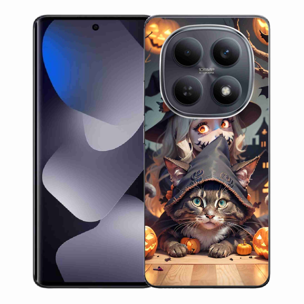 Gelový kryt mmCase na Xiaomi Redmi Note 15 4G - čarodějnice s kočkou