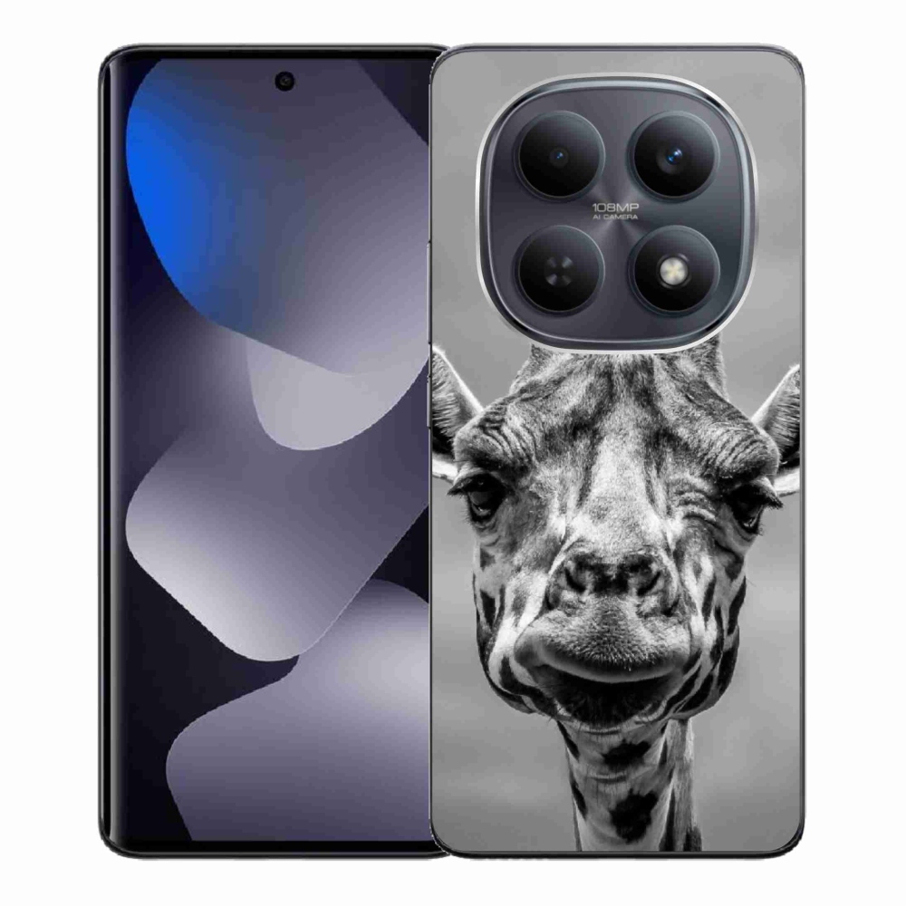 Gelový kryt mmCase na Xiaomi Redmi Note 15 4G - černobílá žirafa