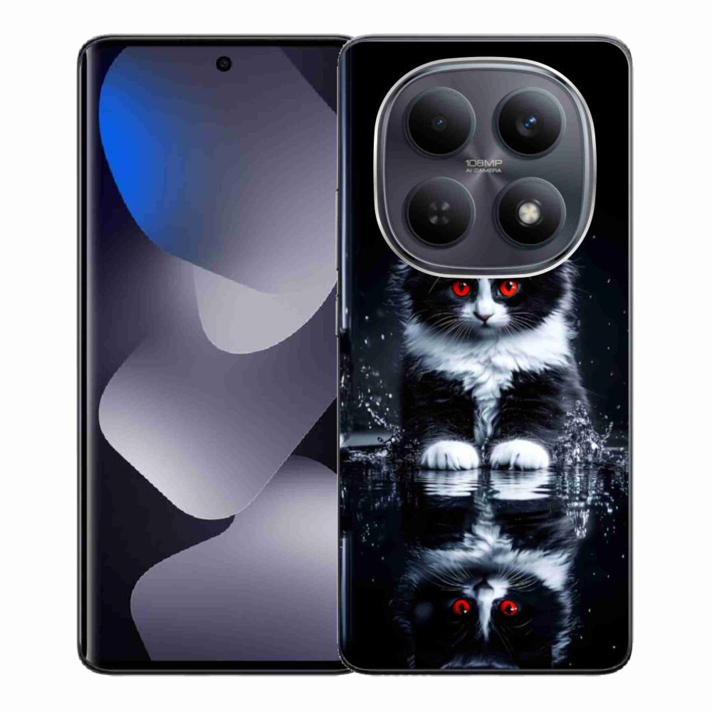 Gelový kryt mmCase na Xiaomi Redmi Note 15 4G - černobílé kotě
