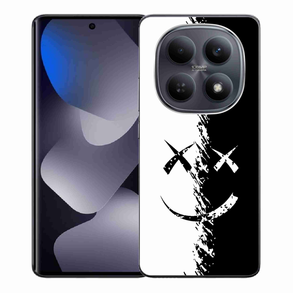 Gelový kryt mmCase na Xiaomi Redmi Note 15 4G - černobílý smajlík