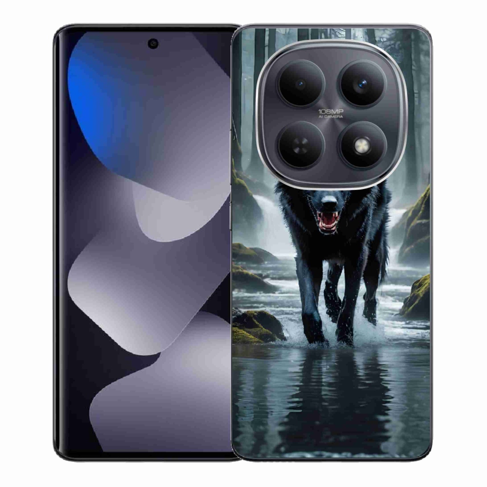 Gelový kryt mmCase na Xiaomi Redmi Note 15 4G - černý vlk