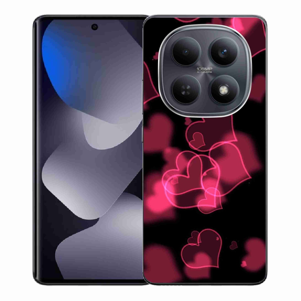 Gelový kryt mmCase na Xiaomi Redmi Note 15 4G - červená srdíčka