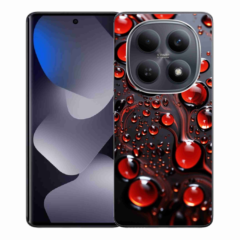 Gelový kryt mmCase na Xiaomi Redmi Note 15 4G - červené kapky 2