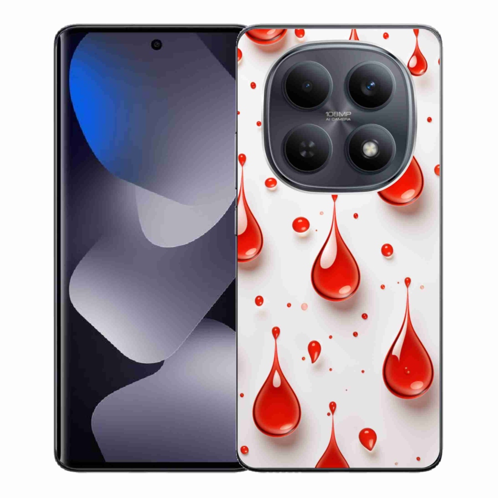 Gelový kryt mmCase na Xiaomi Redmi Note 15 4G - červené kapky