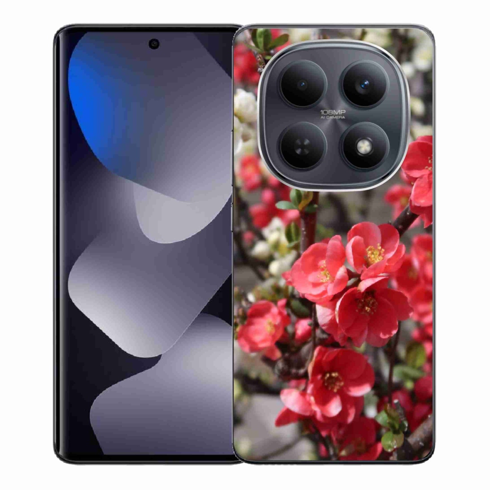 Gelový kryt mmCase na Xiaomi Redmi Note 15 4G - červené květy