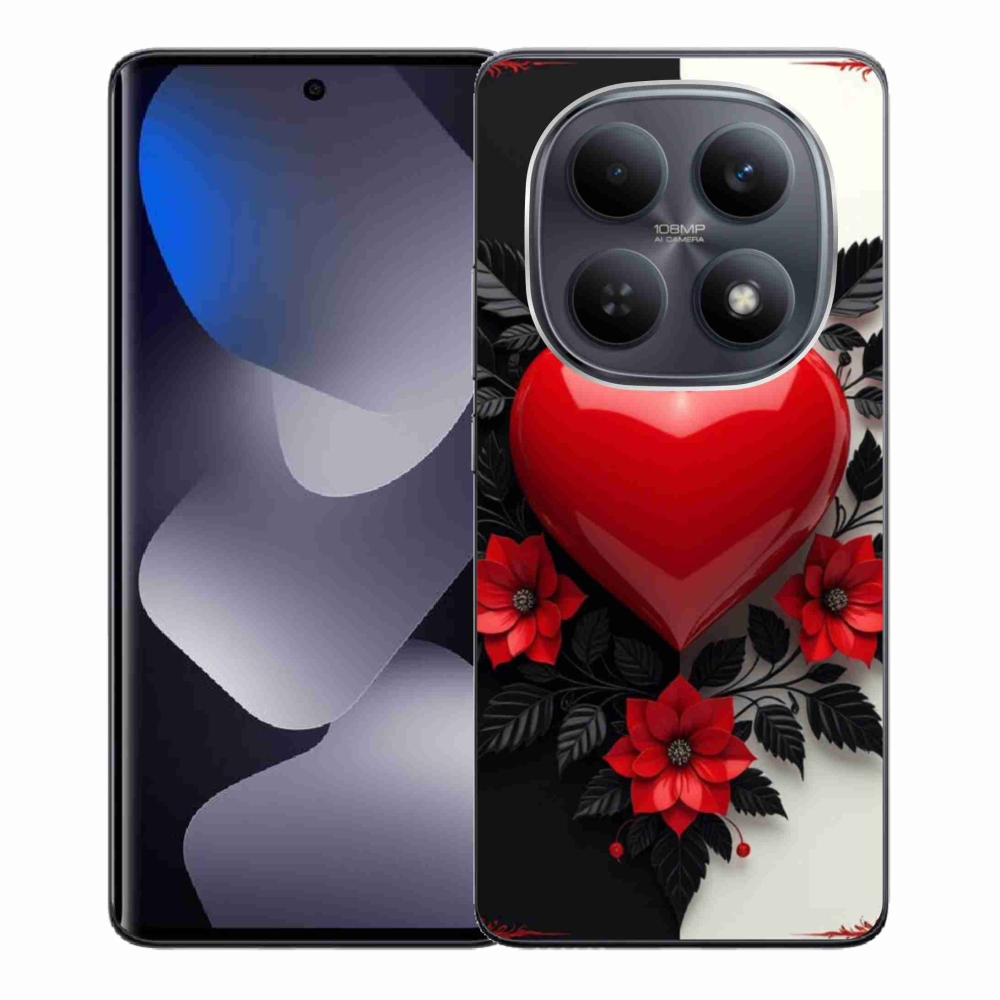 Gelový kryt mmCase na Xiaomi Redmi Note 15 4G - červené srdce