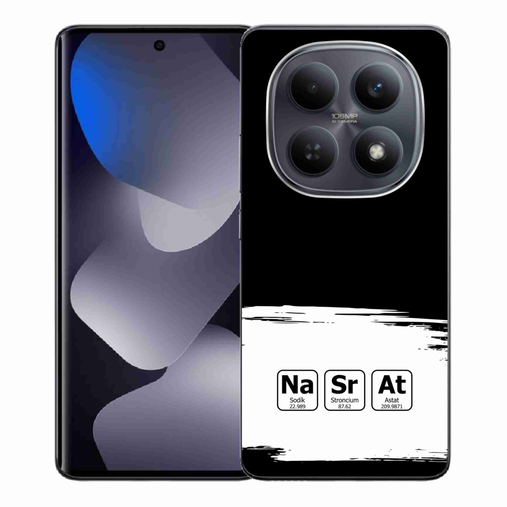 Gelový kryt mmCase na Xiaomi Redmi Note 15 4G - chemické prvky bíločerné pozadí