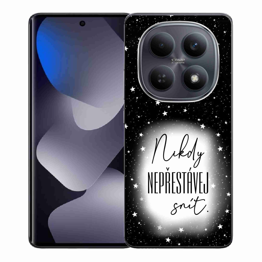 Gelový kryt mmCase na Xiaomi Redmi Note 15 4G - citát 1 bíločerné pozadí