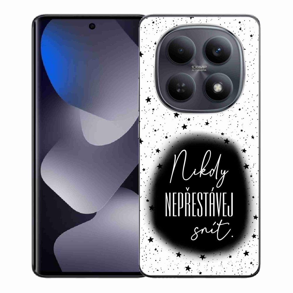Gelový kryt mmCase na Xiaomi Redmi Note 15 4G - citát 1 černobílé pozadí