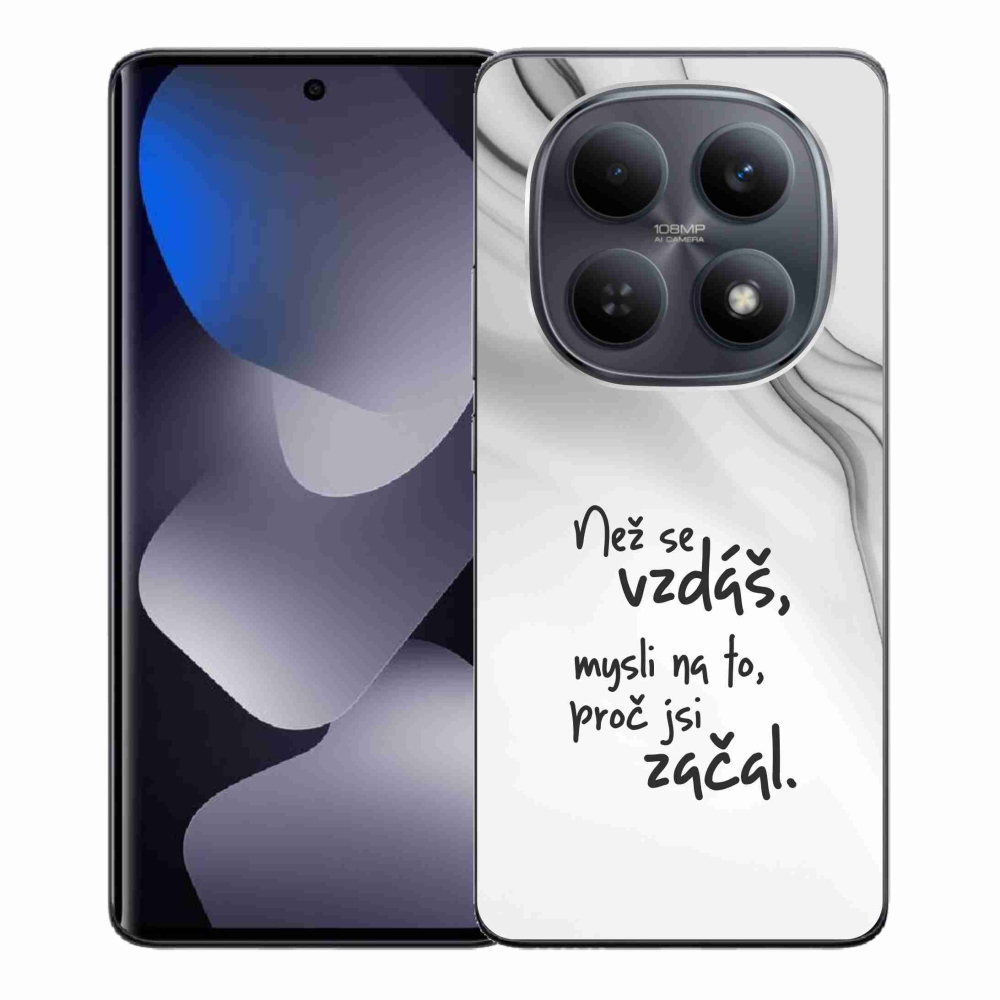 Gelový kryt mmCase na Xiaomi Redmi Note 15 4G - citát 2 bílé pozadí