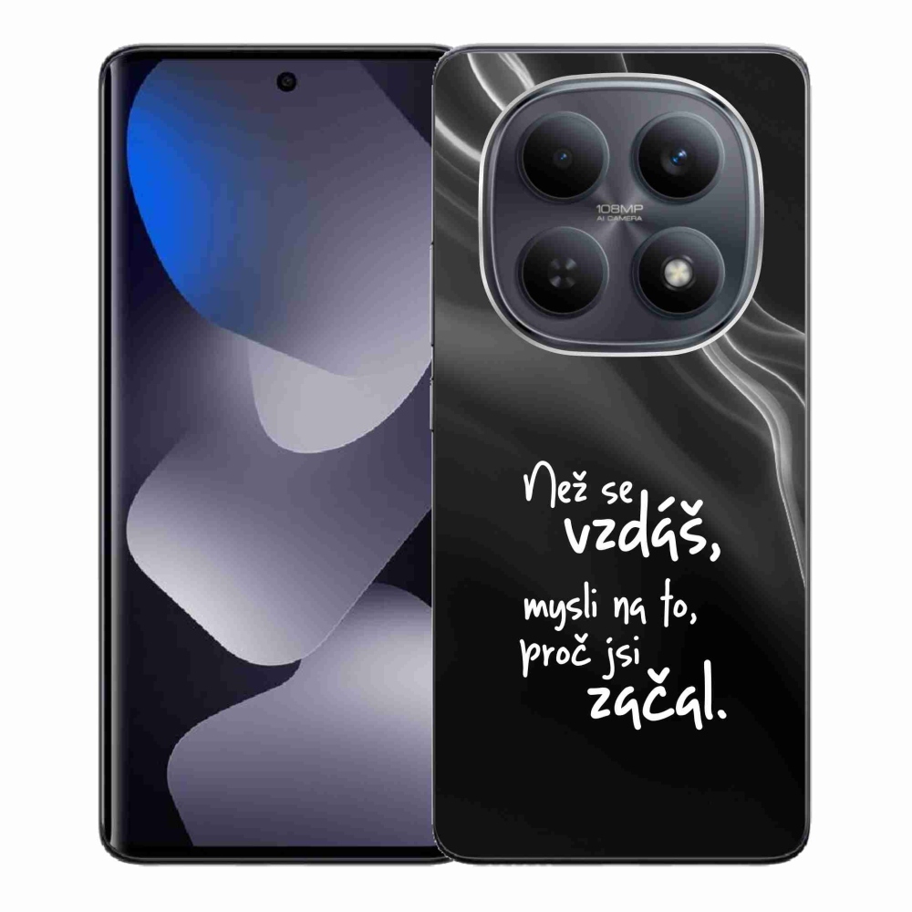 Gelový kryt mmCase na Xiaomi Redmi Note 15 4G - citát 2 černé pozadí